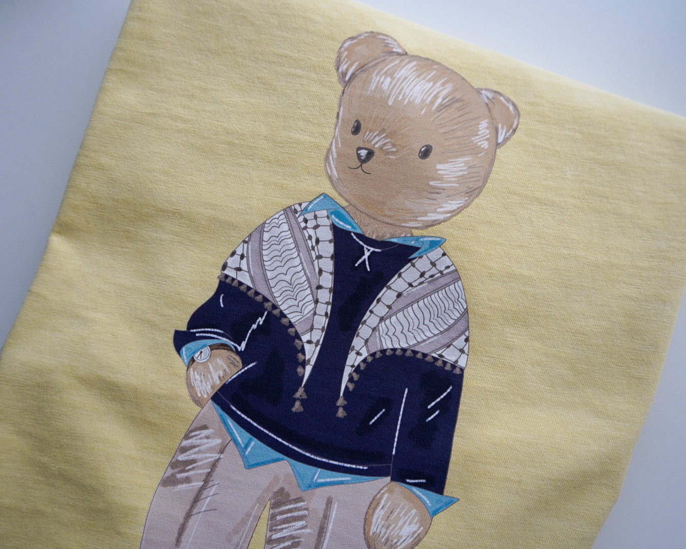 Butter Yellow Kuffiyeh Long Sleeve Tee