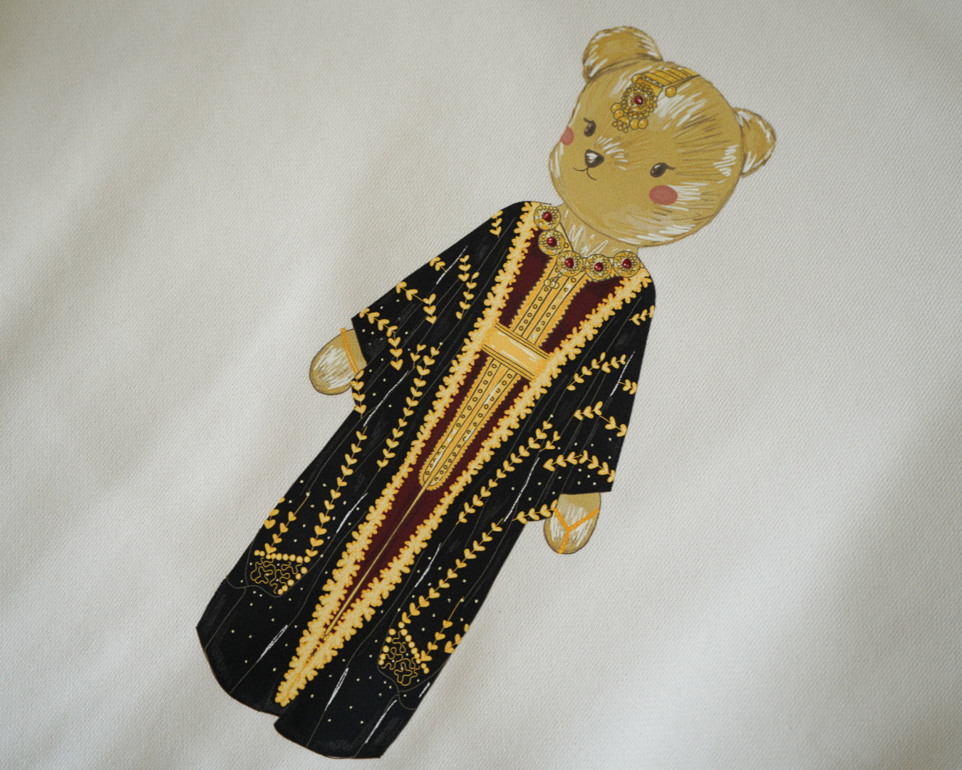 Cream Iraqi Hashmi Dress Crewneck