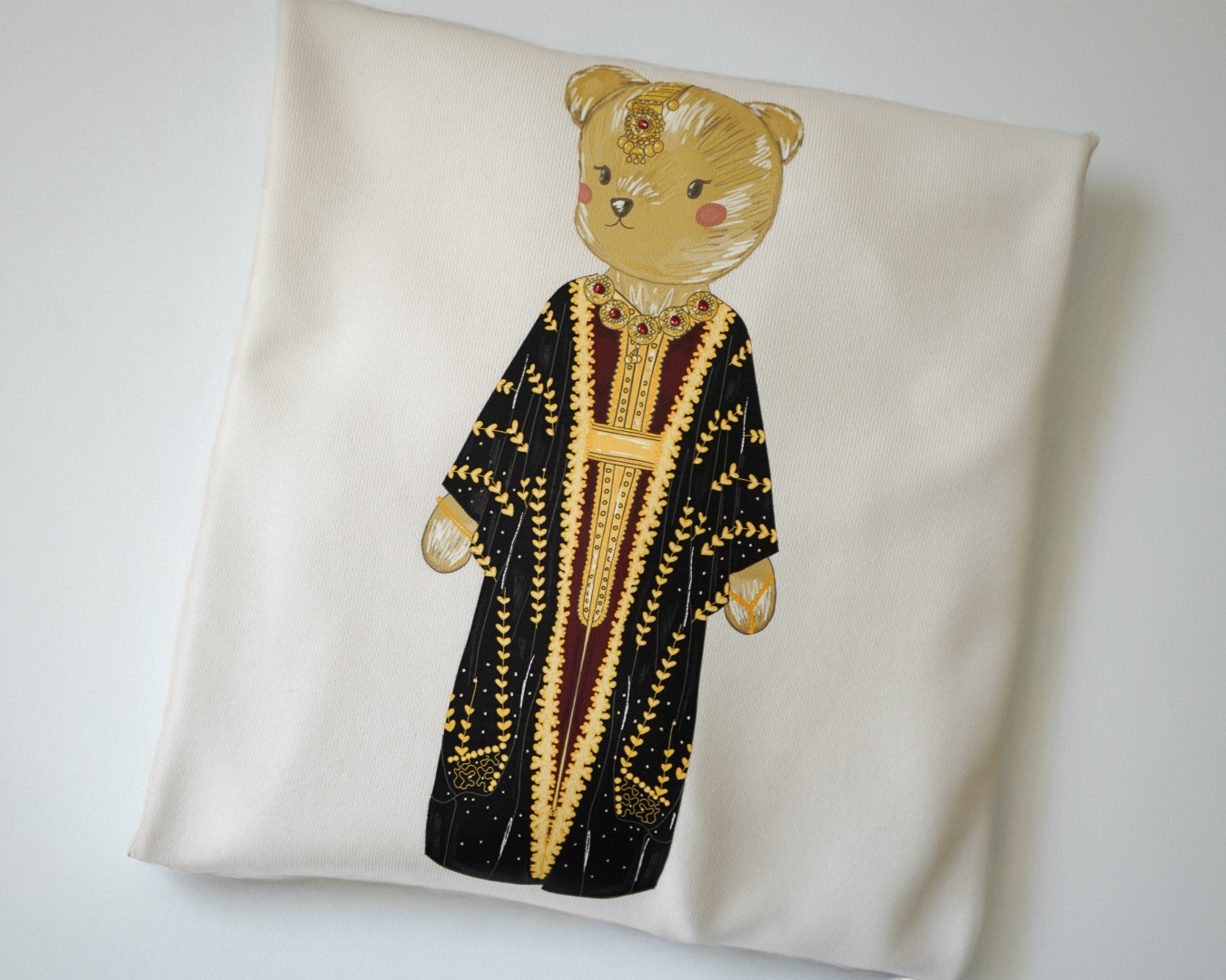 Cream Iraqi Hashmi Dress Crewneck