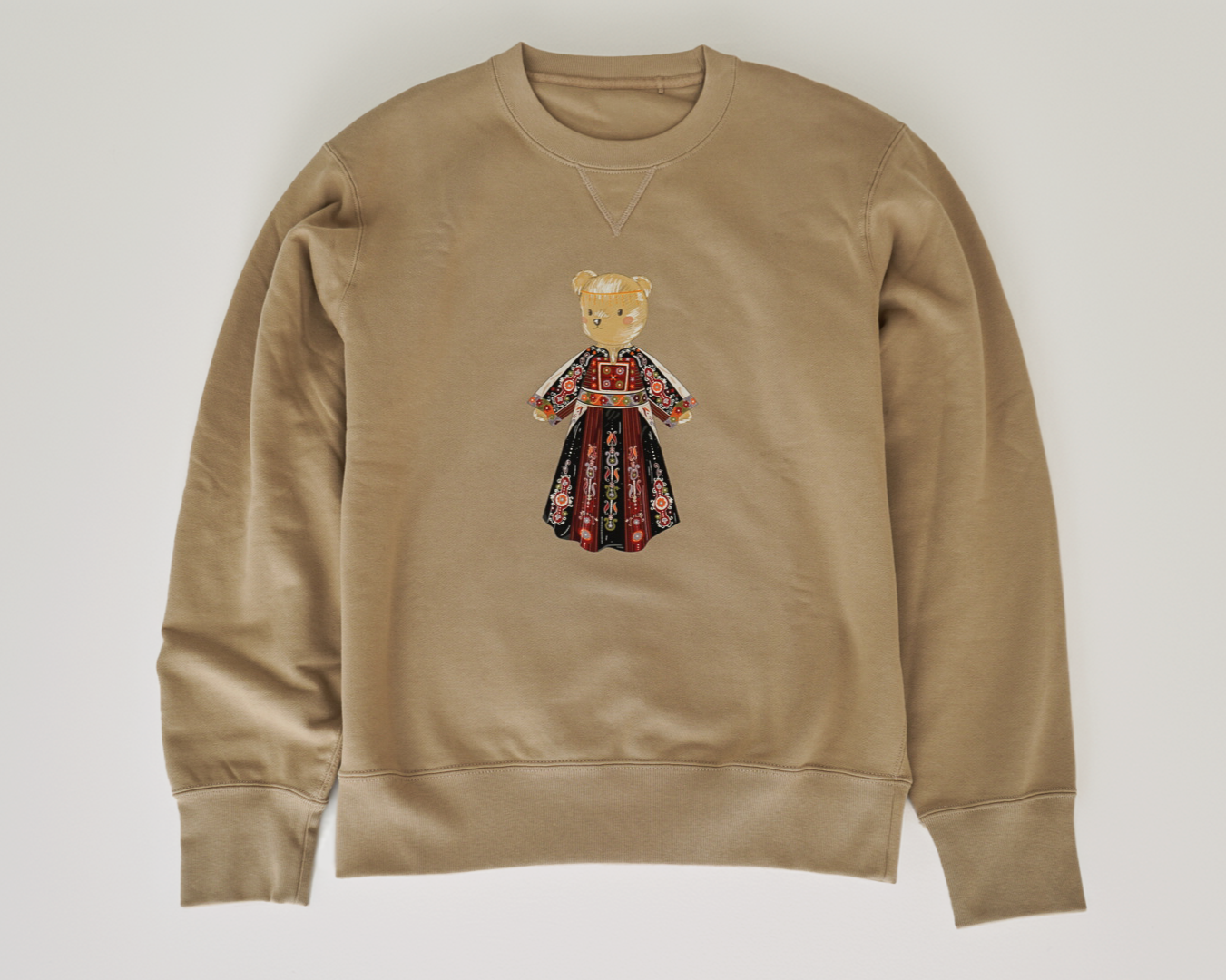 Beige Palestinian Thobe Crewneck