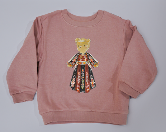 Kids Pink Palestinian Thobe Crewneck