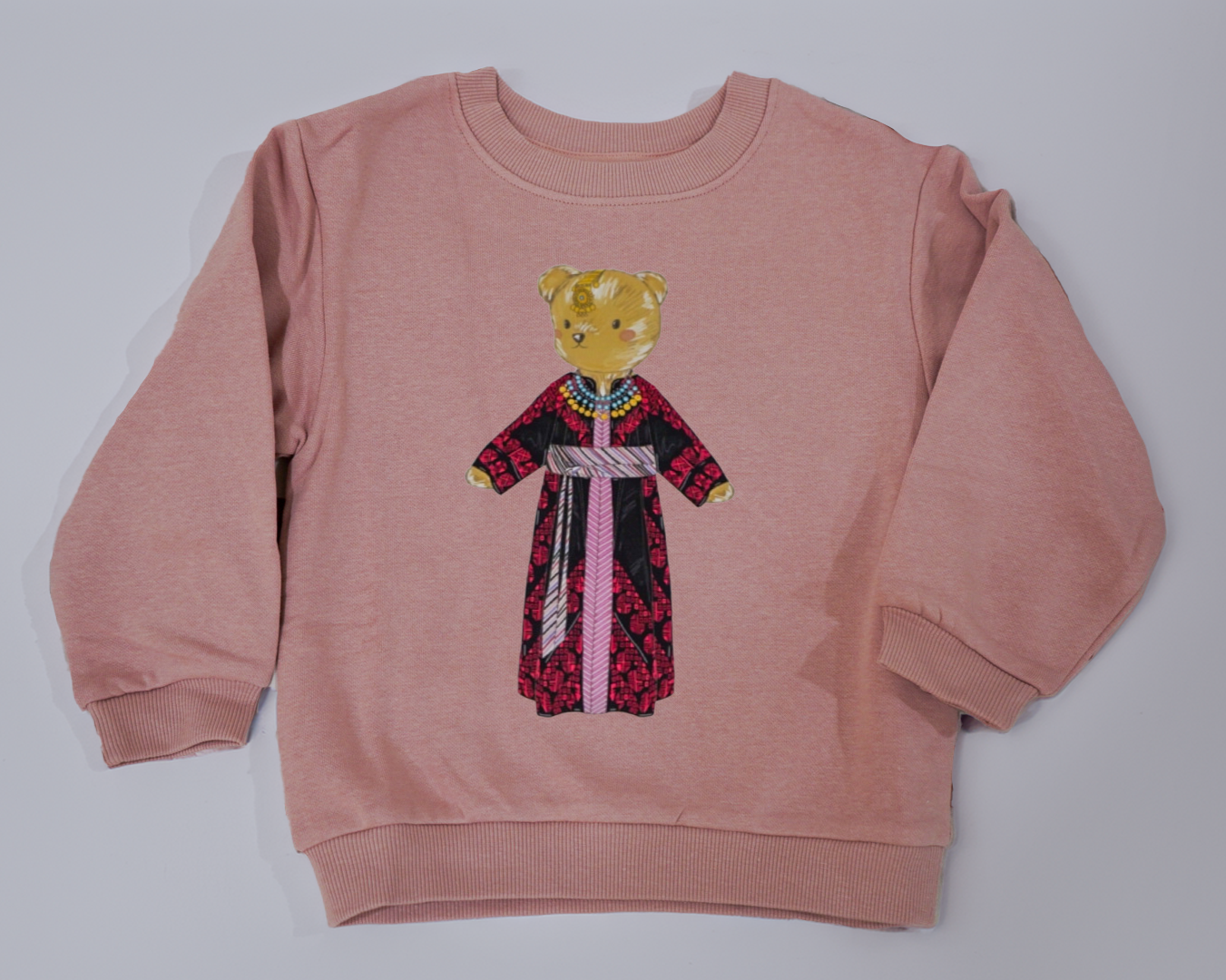 Kids Pink Syrian Thobe Crewneck