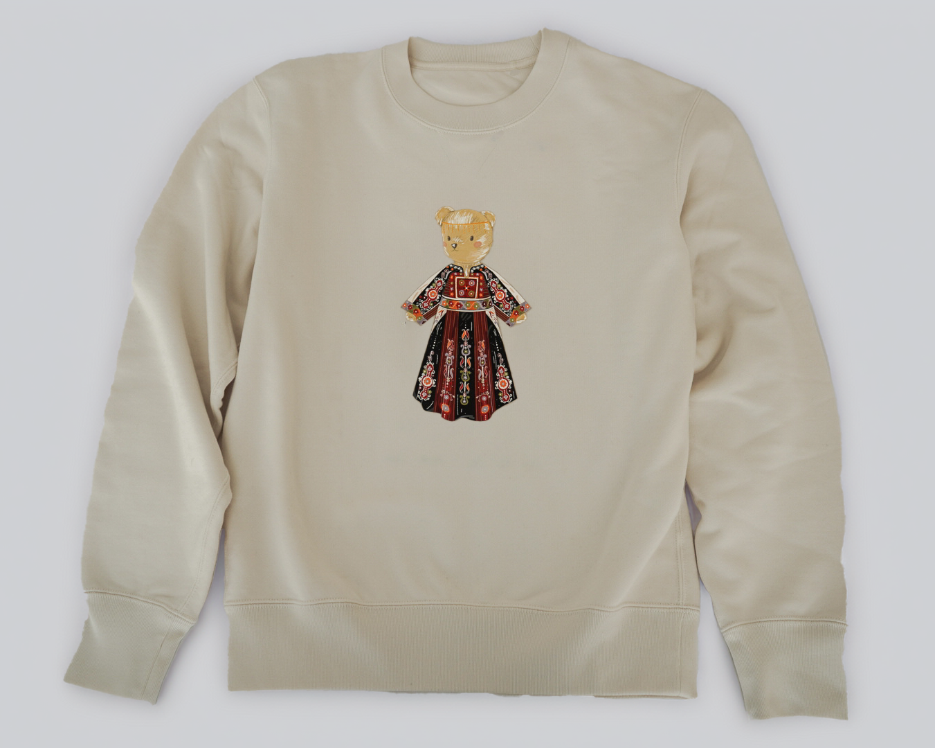 Cream Palestinian Thobe Crewneck